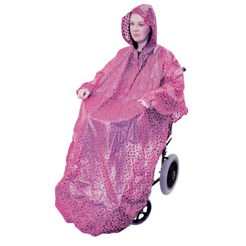 Aidapt, Pink Wheelchair Mac with sleeves, 100% Waterproof, Universal size.