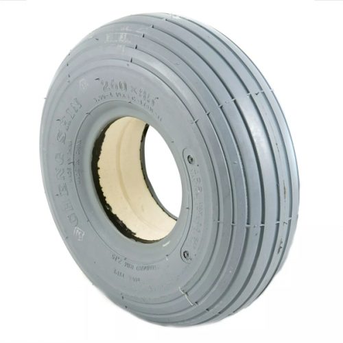 300 x 4 grey ribbed tyre solid